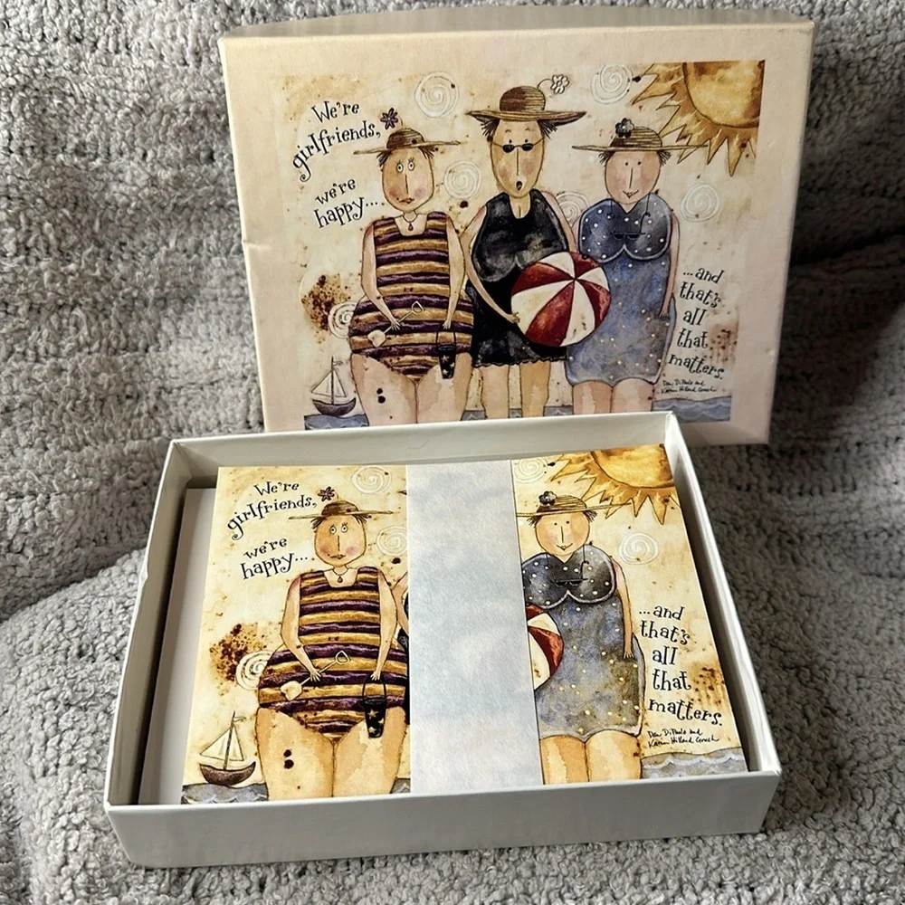 Set of/11 Notecards & Envelopes “Girlfriends”- Printed Inside